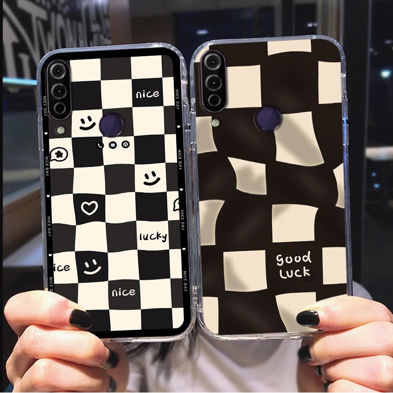 Ốp lưng Vsmart Joy 1 / Joy 1 Plus / Joy1+ / Joy 2 Plus / Joy2+ / Joy 3 caro mẫu hoa trắng đen cực đẹp cute giá rẻ