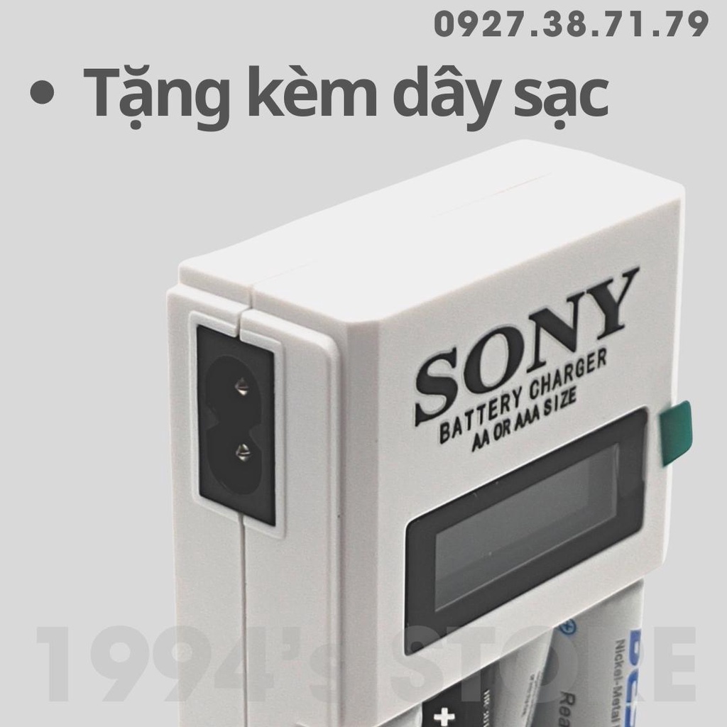Hình ảnh Dock sạc pin tiểu, pin đũa AA, AAA Sony - Sạc nhanh cùng lúc 4 pin cho đèn Flash, đèn Led máy ảnh, Micro ghi âm, Karaoke #5