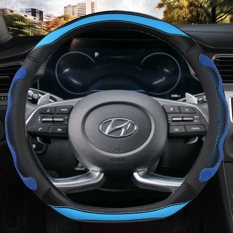 Bọc Vô Lăng Bằng Da Sợi Nhỏ Hình Chữ D Cho Hyundai Creta II 2021 2022 2023