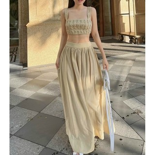Set maxi 2 dây chân váy