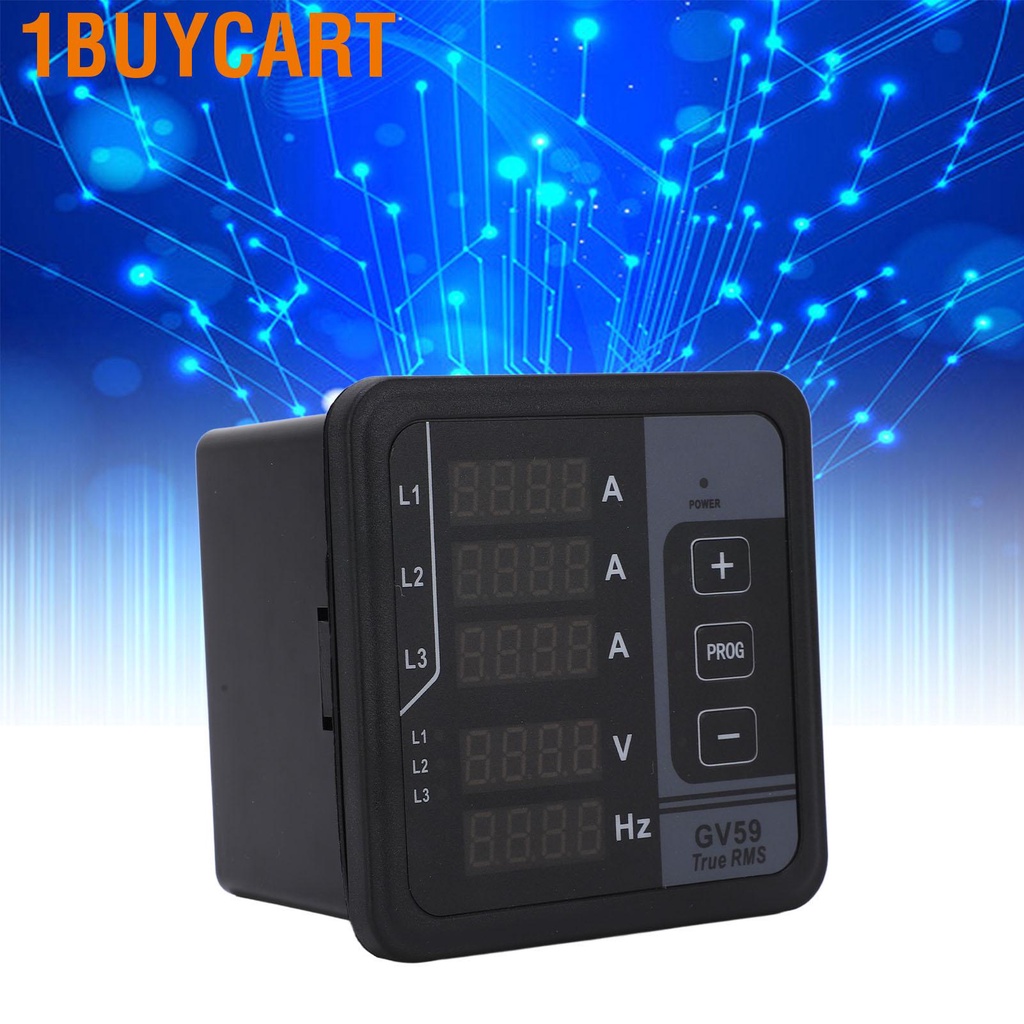 1buycart Generator Voltmeter 165‑265V Current Frequency Meter Tester Monitor for 3 Phase