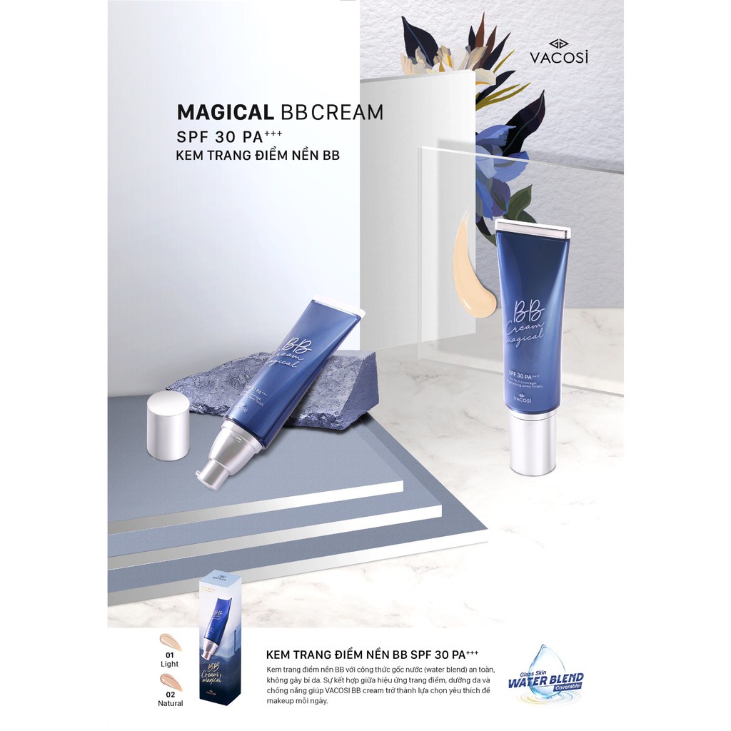 Kem Trang Điểm Nền BB Vacosi Natural Magical BB Cream 45ml