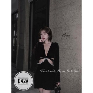 Bigsize Đầm nhung hở eo D42A