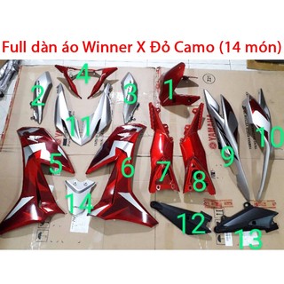Dàn áo/ vỏ nhựa winner x đỏ camo 2019