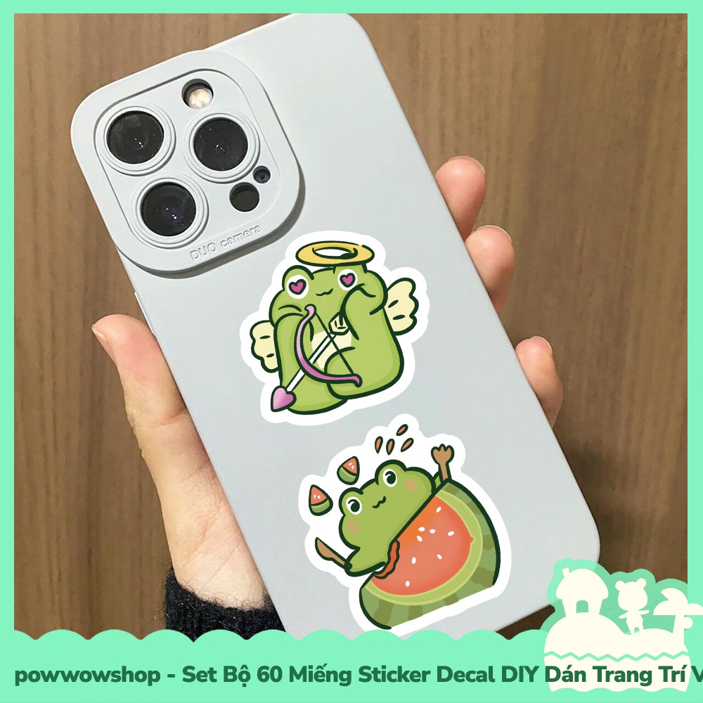 [Sẵn VN - Hỏa Tốc] Set Bộ 60/44 Miếng Sticker DIY Chống Thấm Nước Dán Trang Trí Vật Dụng Phong Cách Hoạt Hình Happy Frog