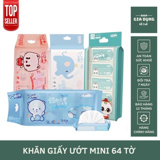 Khăn giấy ướt mini set 8 gói dễ thương bỏ túi tiện lợi, gói khăn ướt tiện dụng cho bé