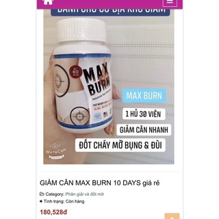 Giảm cân Max Burn 10Day của Mỹ