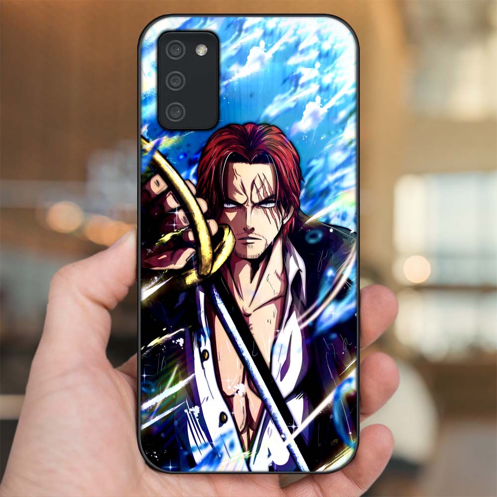 Ốp lưng Samsung A02s viền đen in hình Shanks One Piece Đảo Hải Tặc