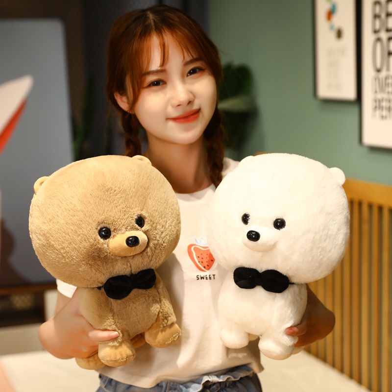 Thú Nhồi Bông Hình Cún Thắt Nơ Dễ Thương Cho Bé