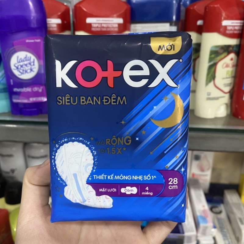 Băng vệ sinh Kotex siêu ban đêm 4 miếng 28cm