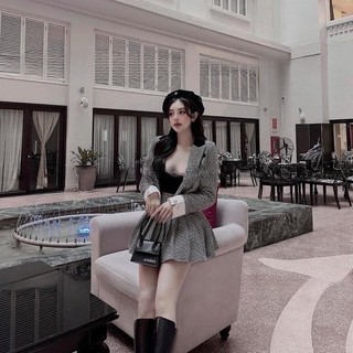 [145] Sét áo dạ mix chân váy dạ xẻ tà (kèm ảnh thật)