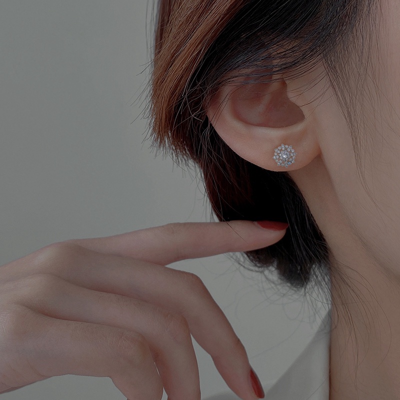 Fancyqube Bông Tai Mạ Bạc Đính Đá Sang Trọng Cho Nữ