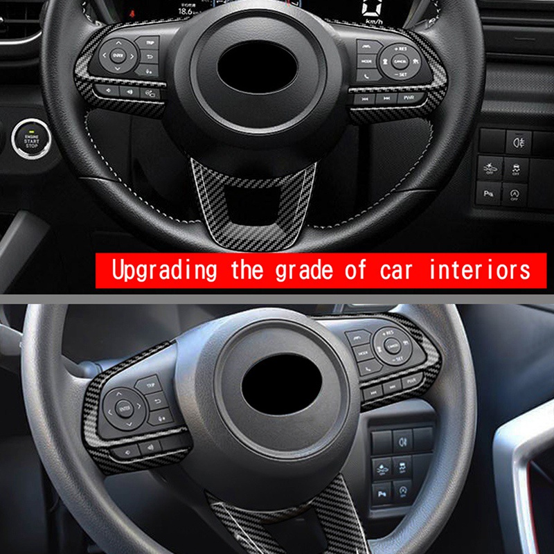 Bộ 3 Vỏ Bọc Vô Lăng Xe Hơi TOYOTA Raize 200 Series 210A 2021 VELOZ 2022 Bằng Sợi Carbon