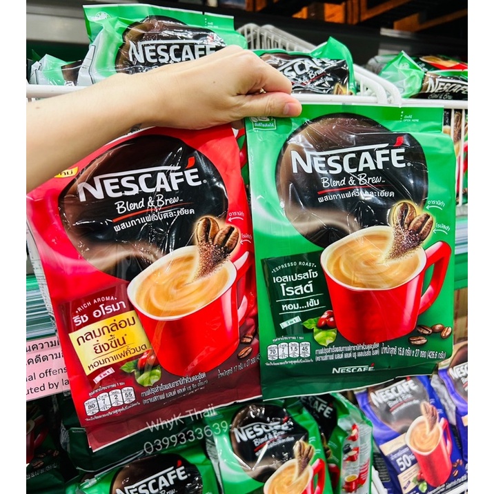 Cà Phê Sữa Hoà Tan Nescafe Thái Lan Bịch 27 gói Date 2024