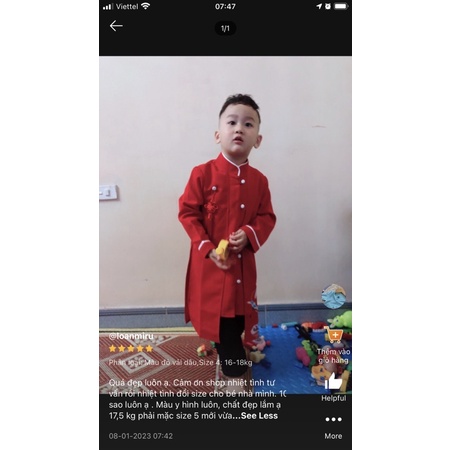 Áo dài nhiều tà Bờm Kids bé trai size đại 10-50kg