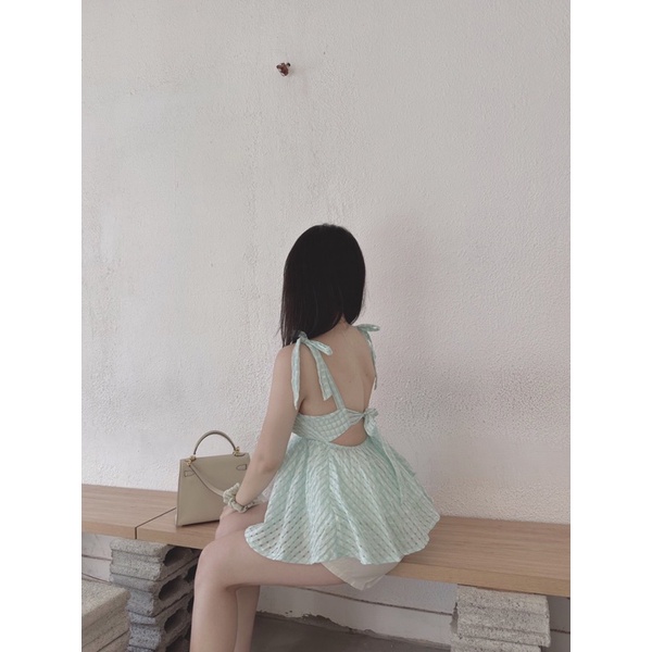 SET BBD XANH 2S HỞ LƯNG + SHORT 🖤