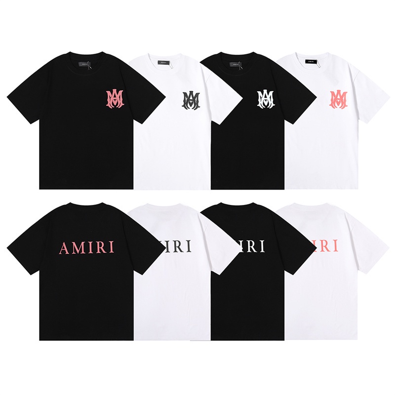 Áo Thun Cotton Tay Ngắn In Chữ AMIRI Đơn Giản Thời Trang Unisex