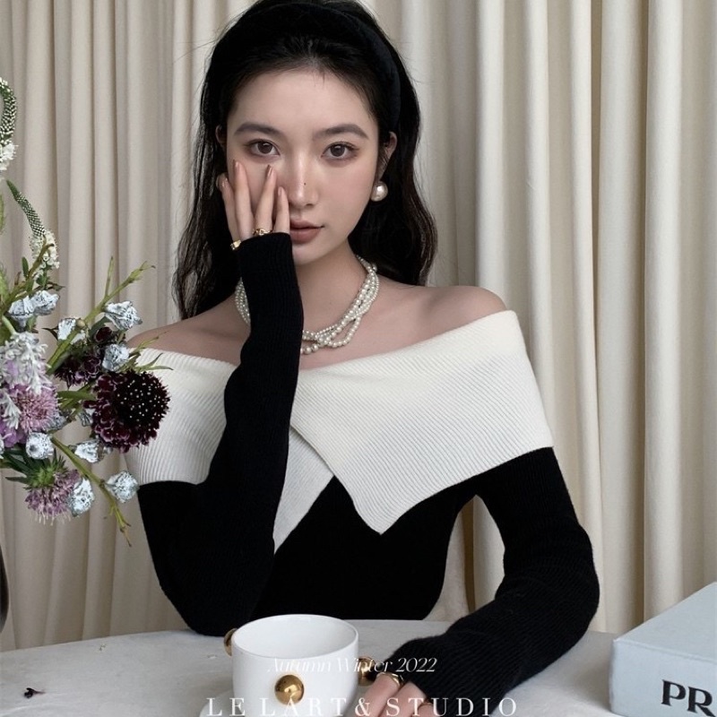 ÁO LEN DÀI TAY TRỄ VAI CO DÃN