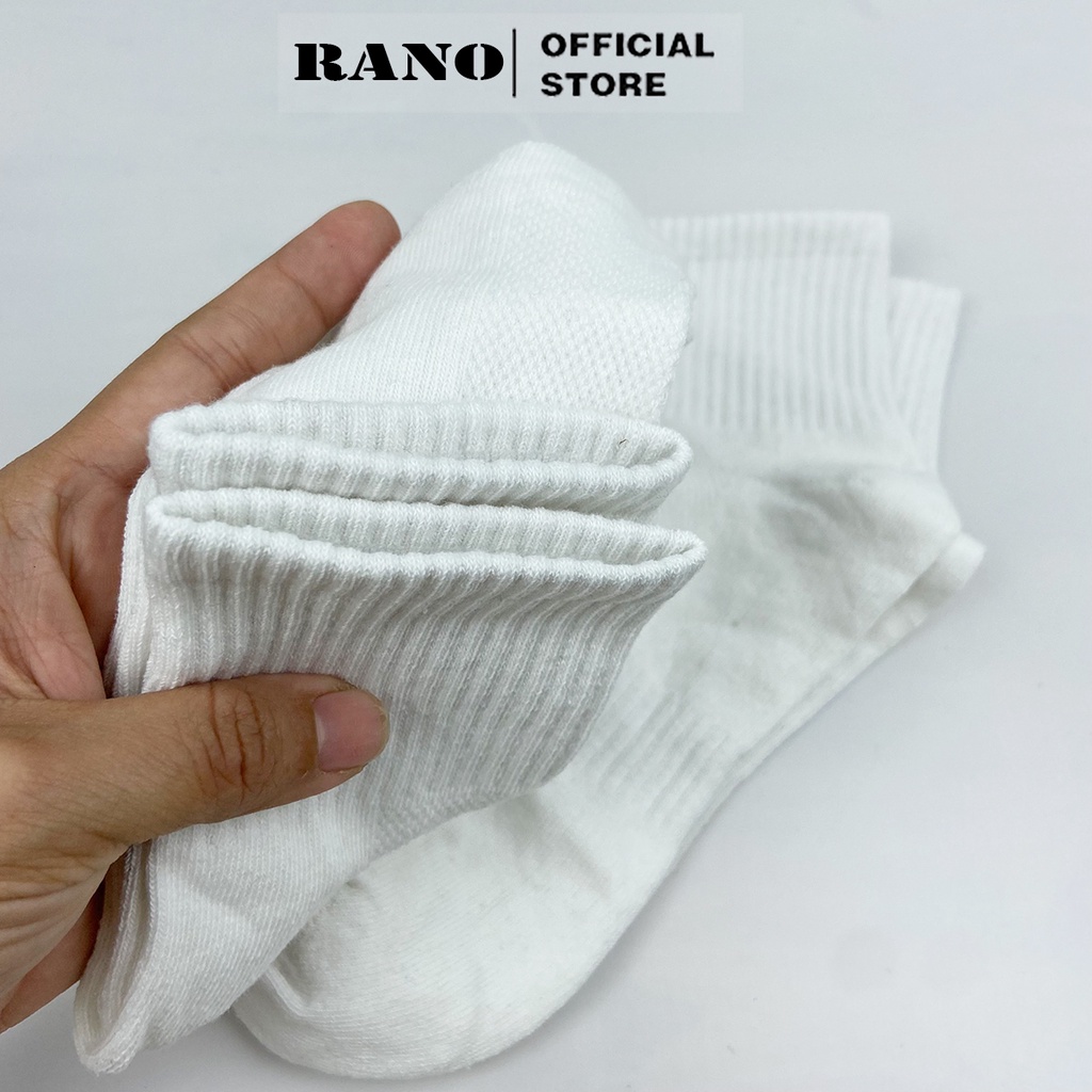 Tất vớ nam nữ cổ trung lửng trơn màu đen trắng BAsic Hàng Hiệu RANO Phong Cách Unisex Hàn Quốc TRON_TRUNG