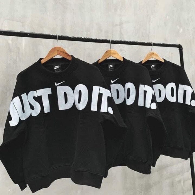 Áo sweater NIKE JUST DO IT chính hãng , Áo nỉ dài tay chuẩn from nam nữ , tag mác đầy đủ  ACA STORE 222