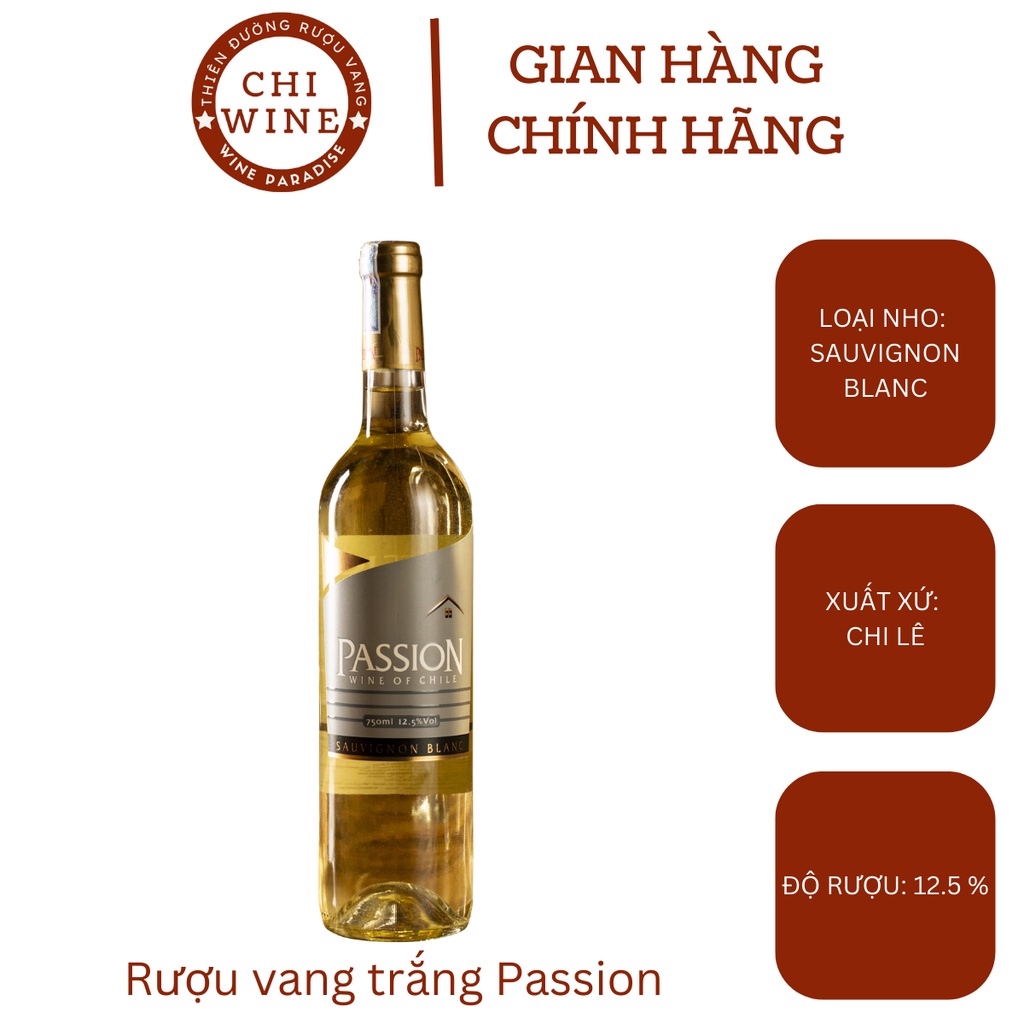 Rượu vang trắng Passion Sauvignon Blanc 750ml 12,5%