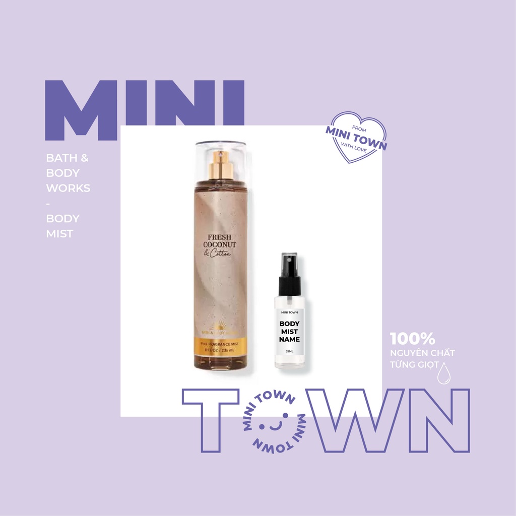 FRESH COCONUT & COTTON - Xịt Thơm Lưu Hương Toàn Thân Bath & Body Works Fine Fragrance Mist