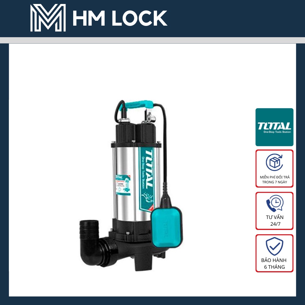 1500W(2.0HP) MÁY BƠM CHÌM NƯỚC THẢI TOTAL - BẢO VỆ QUÁ TẢI - HÀNG CHÍNH HÃNG - TWP7150026
