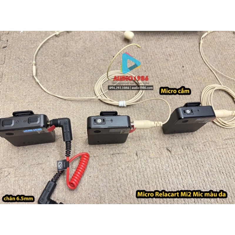 Micro không dây Relacart Mi2 Mic màu da hạt gạo kèm 2 mic nói song song 2.4G