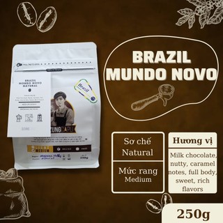 Cà phê Arabica Brazil - Giống Mondo Novo - Gói 250g -Sơ chế Natural - DzungCapu Specialty Coffee
