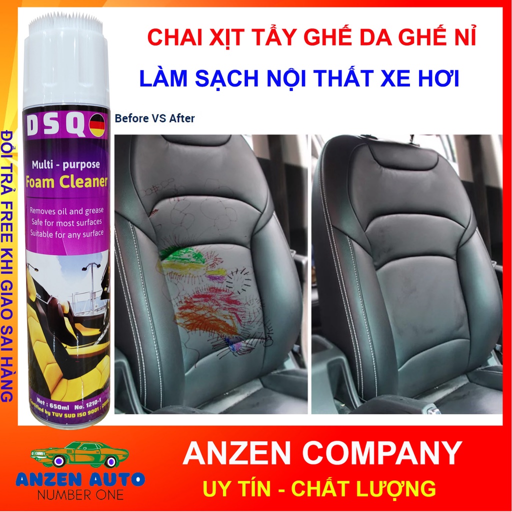 Chai Tẩy Ghế Da,SOFA Taplo - Vệ Sinh Nội Thất Xe Hơi - Làm Sạch Ghế Da - Ghế Nỉ,Ghế Vải - Foam Cleaner DSQ
