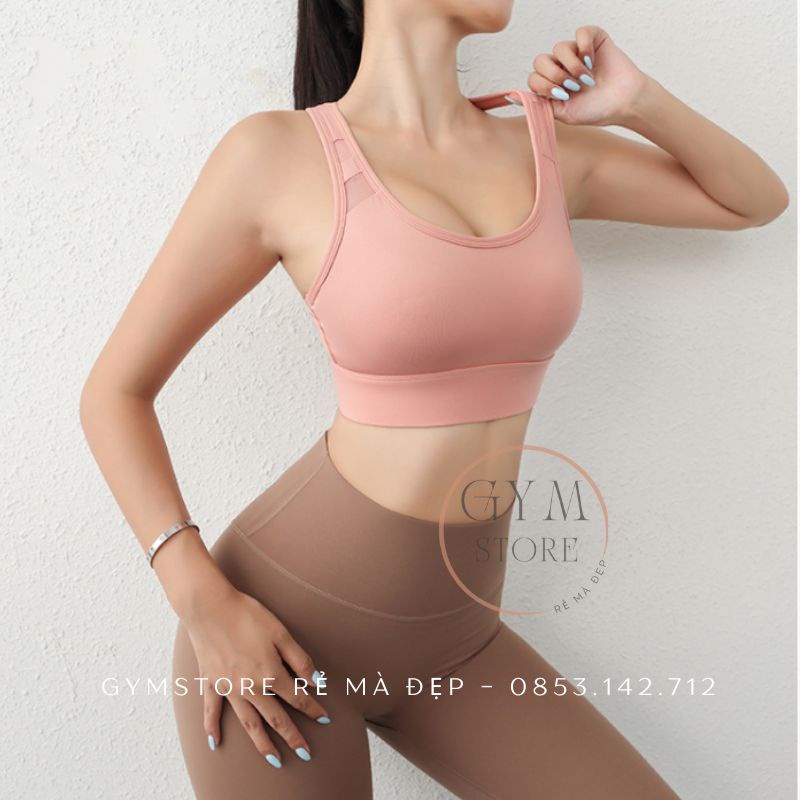 Áo Tập Gym Yoga Bra Hai Dây Croptop ❤️MÚT ĐÚC❤️Thể Thao Nữ Giữ Ngực Thun Mềm Mịn Co Giãn Thoáng Cực Tôn Dáng 6025