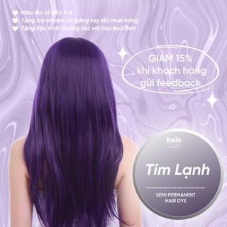 (Tặng Bodymist) Combo nhuộm tóc màu tím lạnh (kèm trợ nhuộm, găng tay)