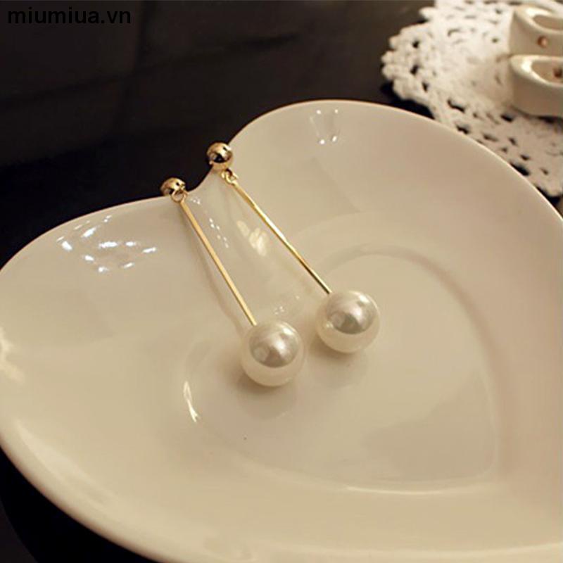 miumiuaKhuyên Tai Dài gắn hạt Ngọc Trai thời trang Cho Nữ