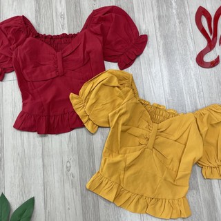 Áo kiểu xoè nhún lưng nơ ngực