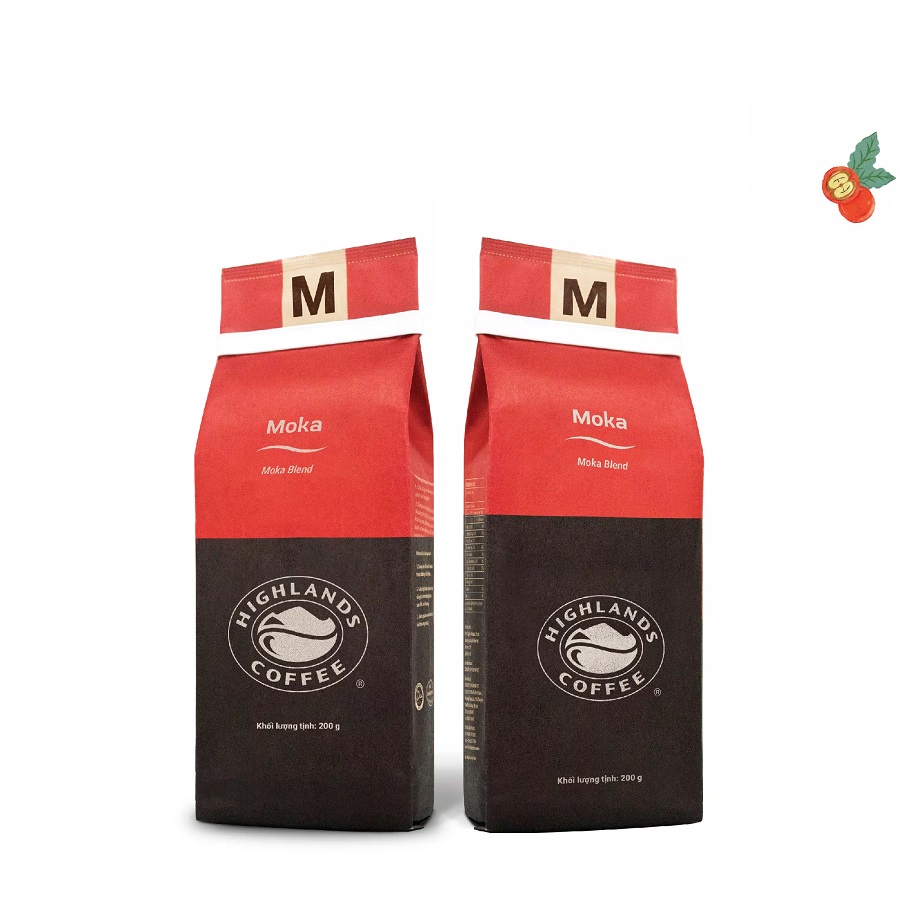 Combo 3 gói Cà phê Rang xay Moka Highlands Coffee 200g