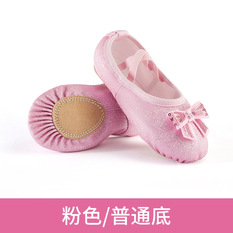 Giày Múa Ba Lê Đế Mềm Đính Kim Tuyến Lấp Lánh Size 22-40 Phong Cách Hàn Quốc Cho Bé Gái