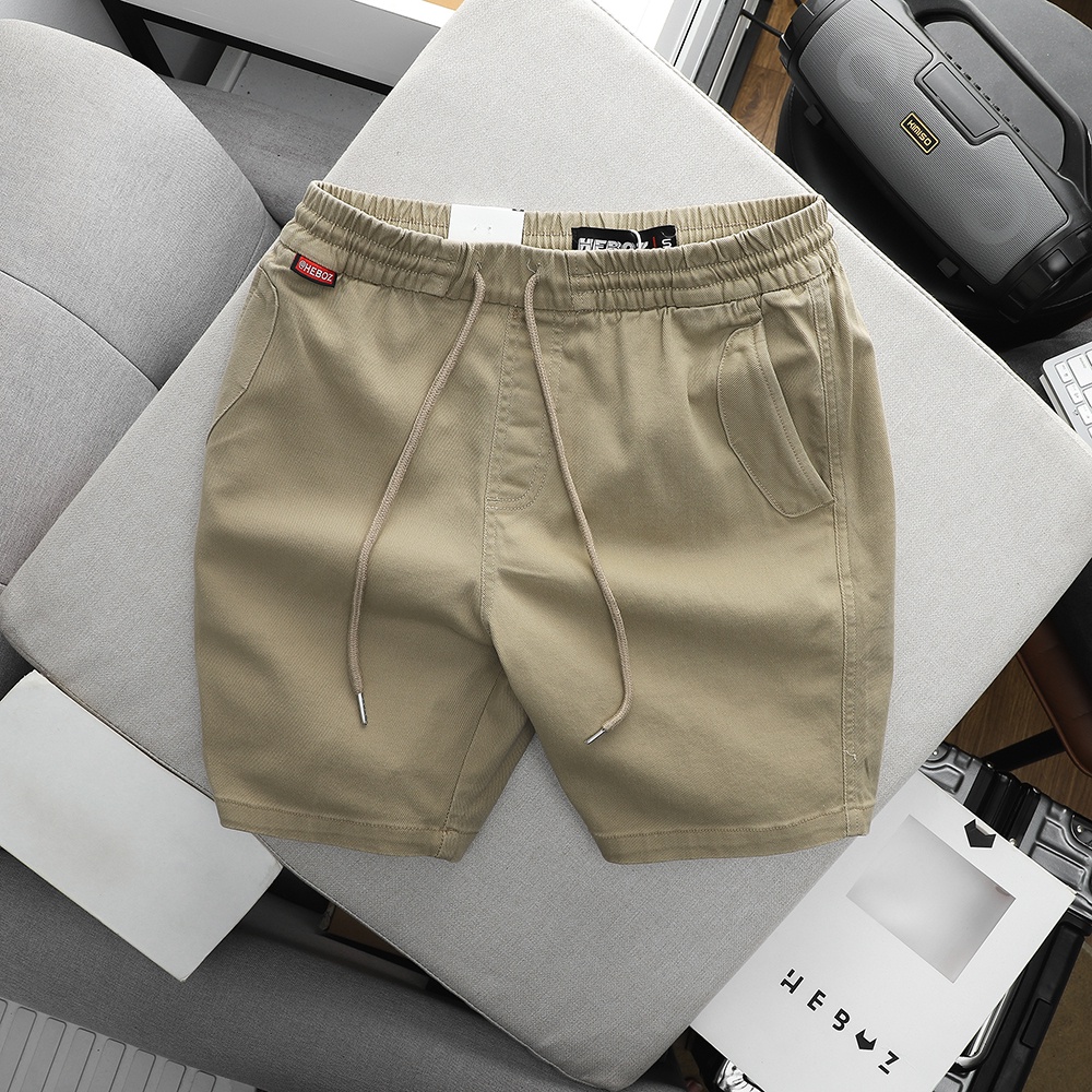 Quần short đùi kaki lưng thun chất vải cao cấp thun co giãn nhẹ có dây rút Heboz 5M - 00001408