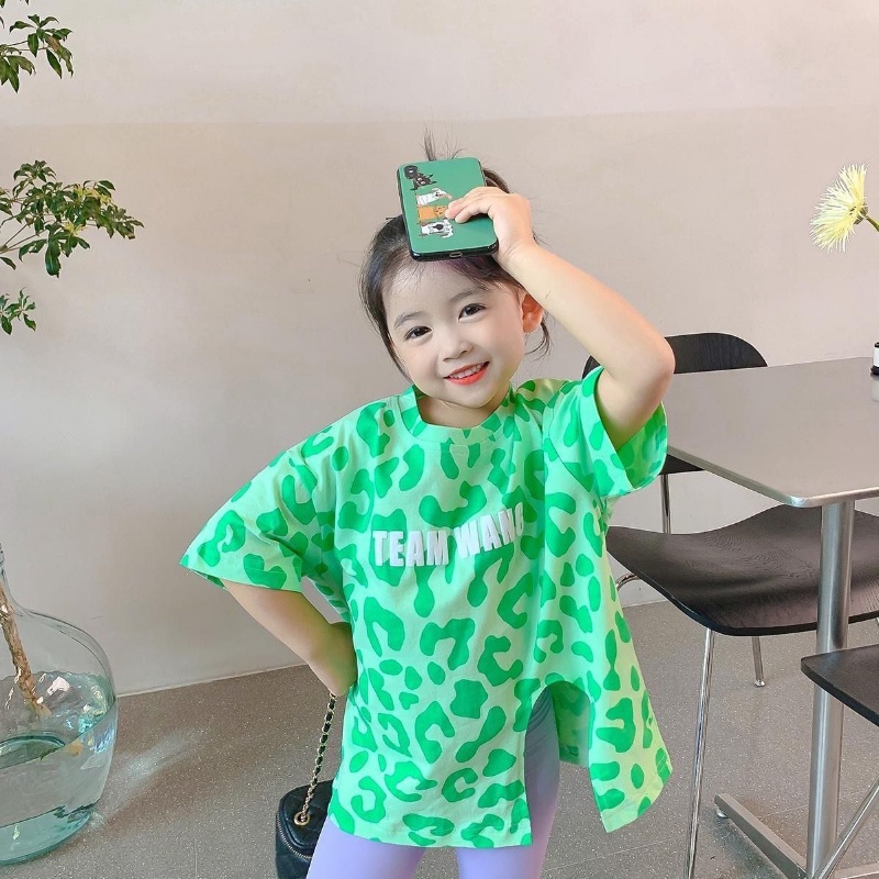 Áo Thun Tay Ngắn Phong Cách Hàn Quốc Thời Trang Mùa Hè Mới Cho Bé Gái