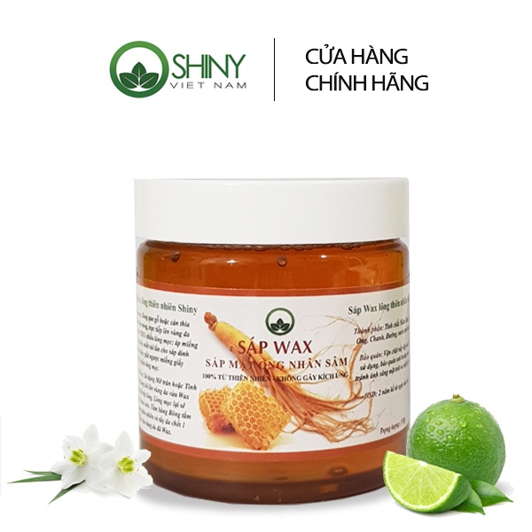 Sáp wax lông nhân sâm Shiny hũ truyền thống tặng kèm giấy que