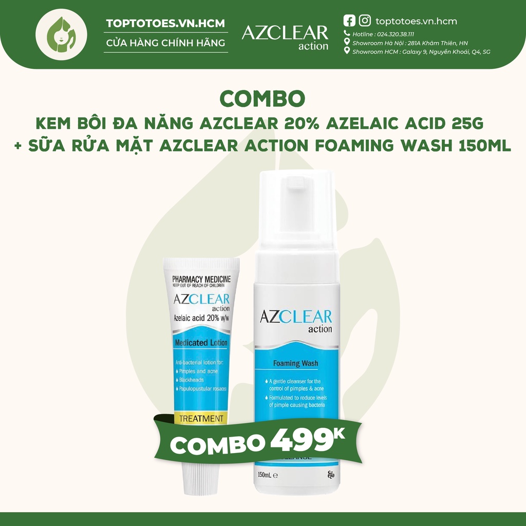 Kem bôi Azclear 20% Azelaic acid giảm mụn, mờ thâm