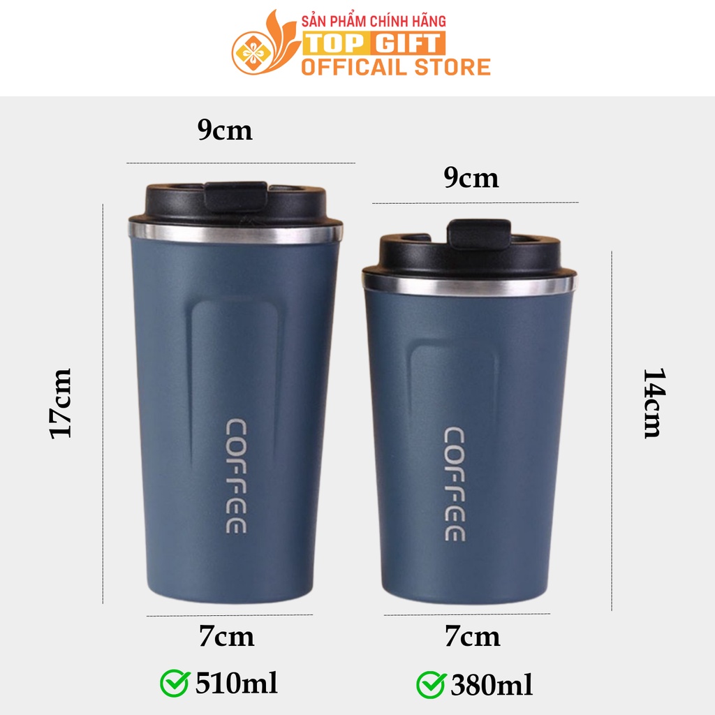 Ly giữ nhiệt Coffee Holic khắc tên theo yêu cầu TopGift LGN005 - Cốc giữ nhiệt Chính hãng SUS 304 an toàn sức khỏe