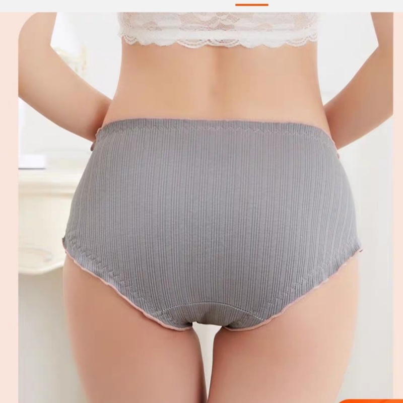 Quần Lót Cotton Không Đường May Thoáng Khí Đính Nơ Phong Cách Hipster Cho Nữ