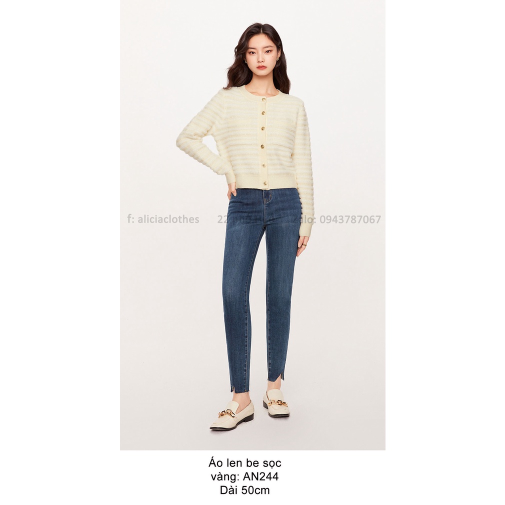 Áo len cài cúc Seifini có thể mặc thành dáng cardigan khi không cài cúc rất tiện.