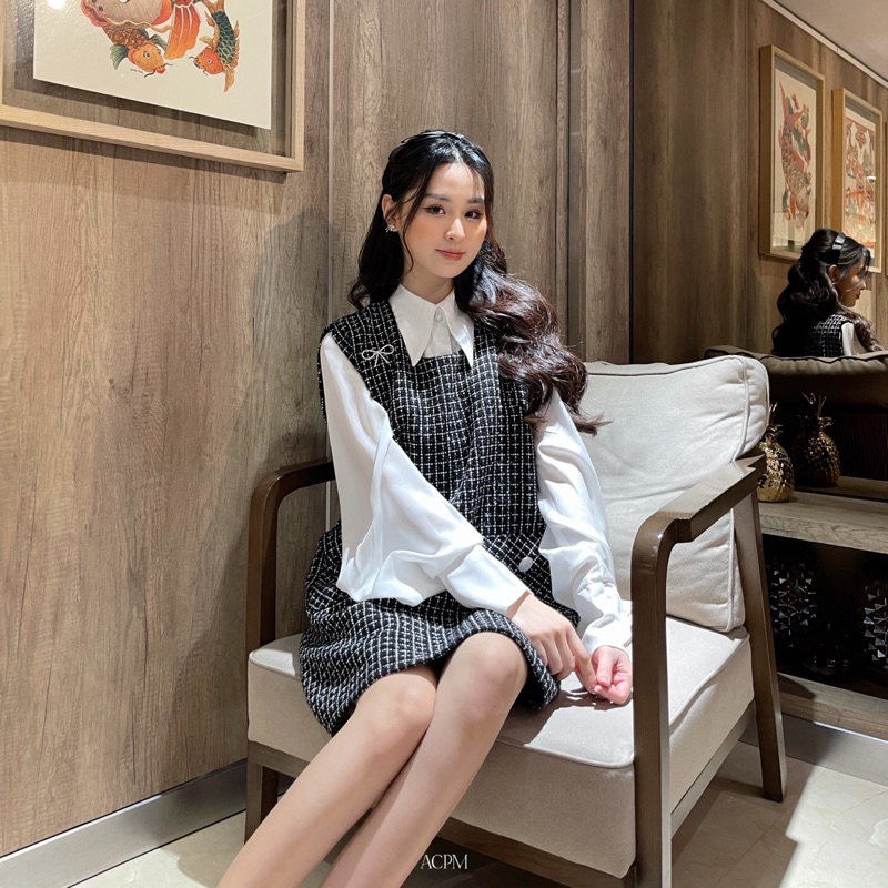 Gabine Tweed Dress/ Đầm không tay vải dạ tweed