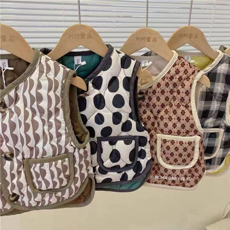 Áo Khoác Thu Đông Không Tay Giữ Ấm Phong Cách Hàn Quốc Mới Cho Bé Trai Và Bé Gái