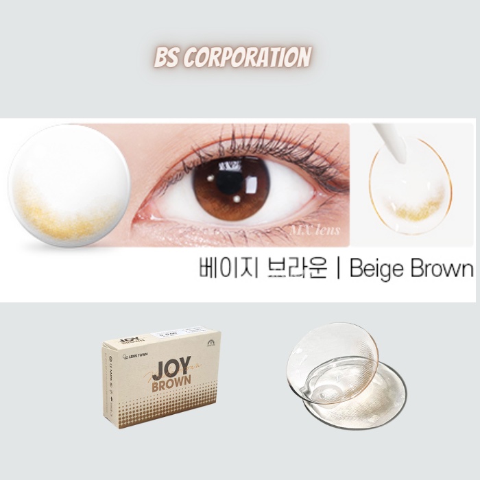 Kính áp tròng LENS AN nhập khẩu Hàn Quốc BS BEIGE BROWN Nâu phủ bóng.
