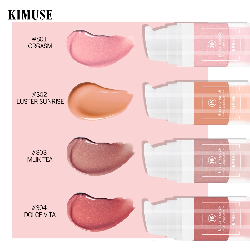 Phấn má hồng MISS ROSE kimuse dạng kem chống thấm nước và mồ hôi lâu trôi 6ml