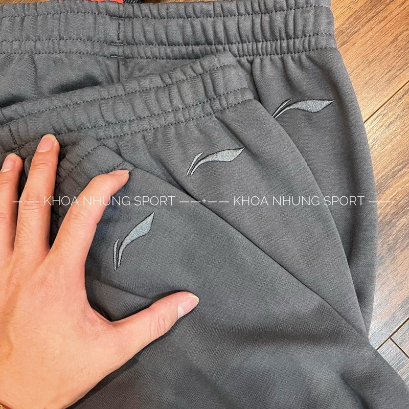 Quần Nỉ Lót Lông Li-ning suông chĩnh hãng 100% ,chất đep dày siêu ấm