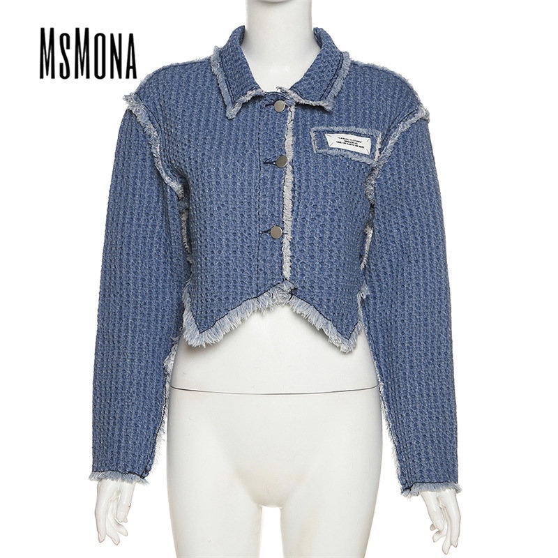 MsMona Áo Khoác Mỏng Cổ Bẻ Màu Tương Phản Thời Trang 2023 Cho Nữ