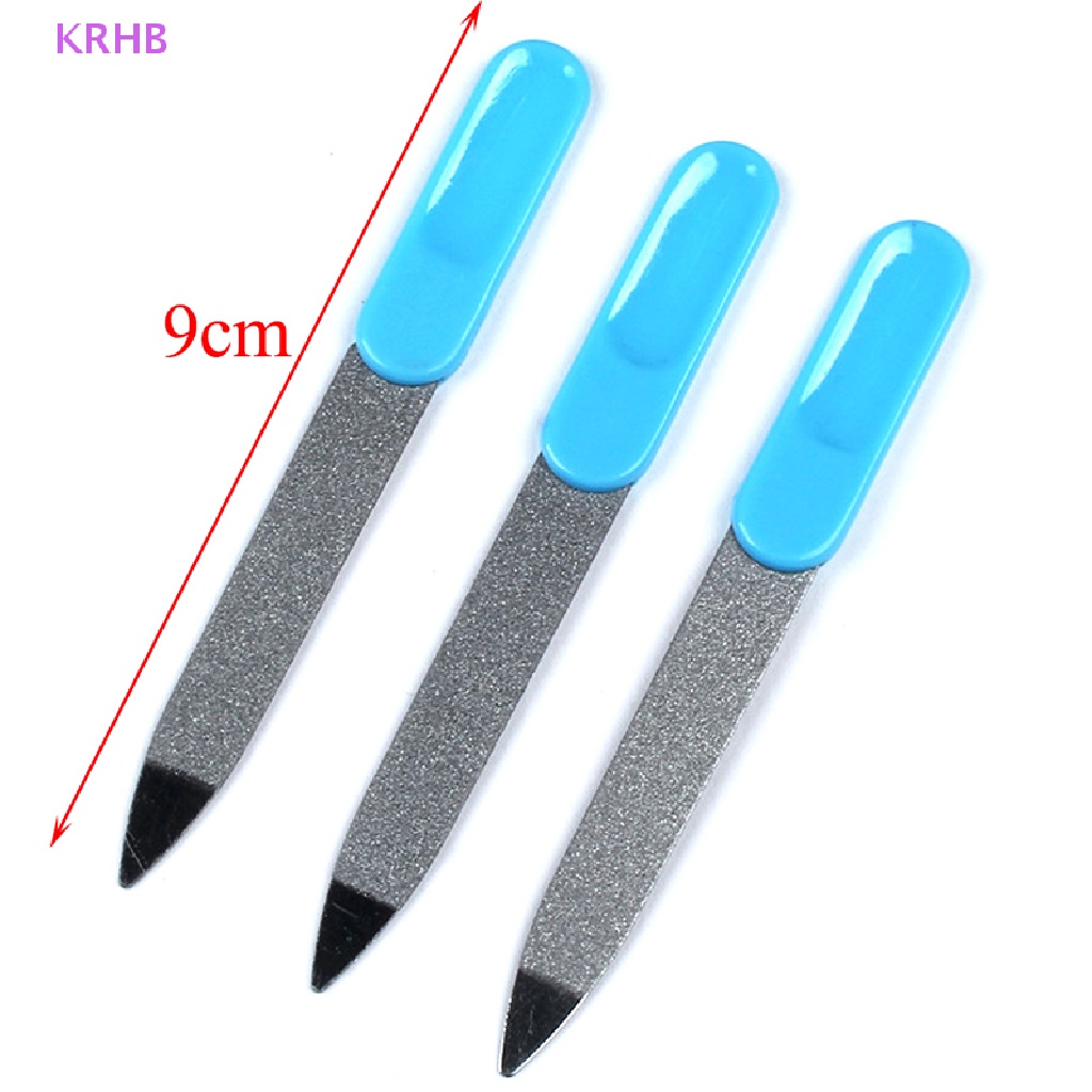 Set 2 Cây Dũa Móng Tay Bằng Thép Không Gỉ Hai Mặt Mới